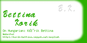 bettina korik business card